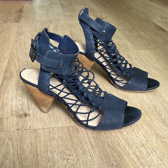 Vince Camuto Navy Evel Heels - Picture 1 of 7